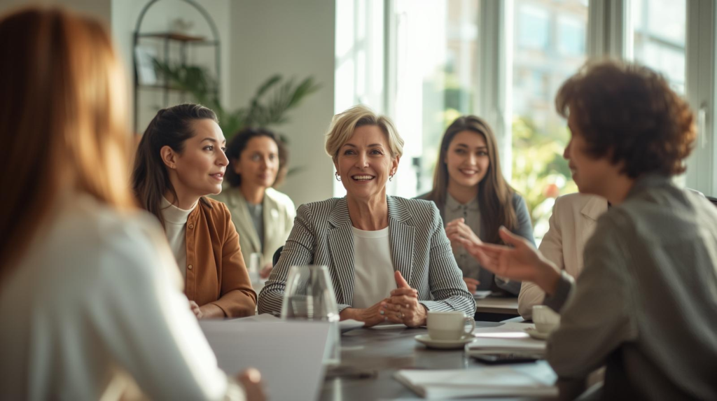 Women meeting in a group to discuss menopause