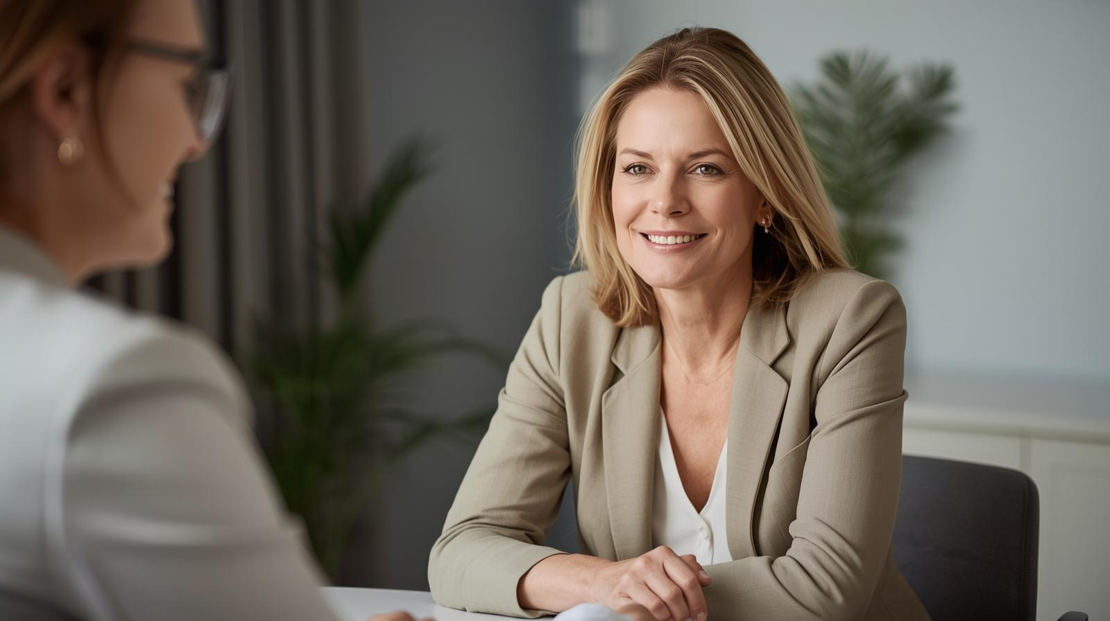 Woman in a 1 to 1 support role